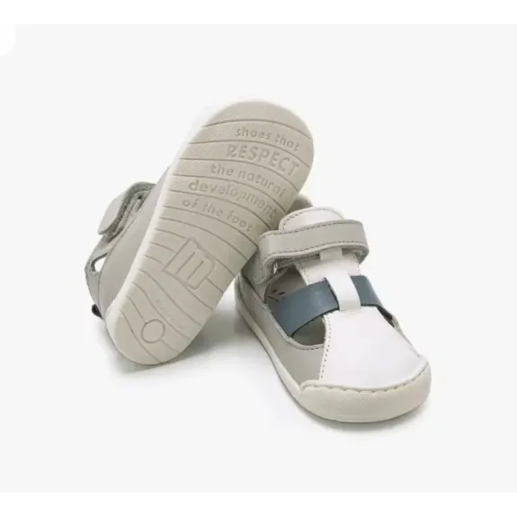 Sandalia respetuosa blanco gris 2