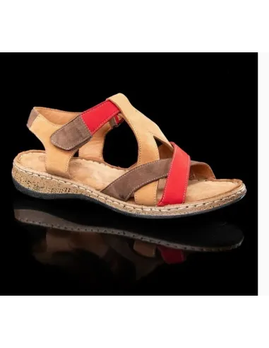 Sandalia cuero rojo