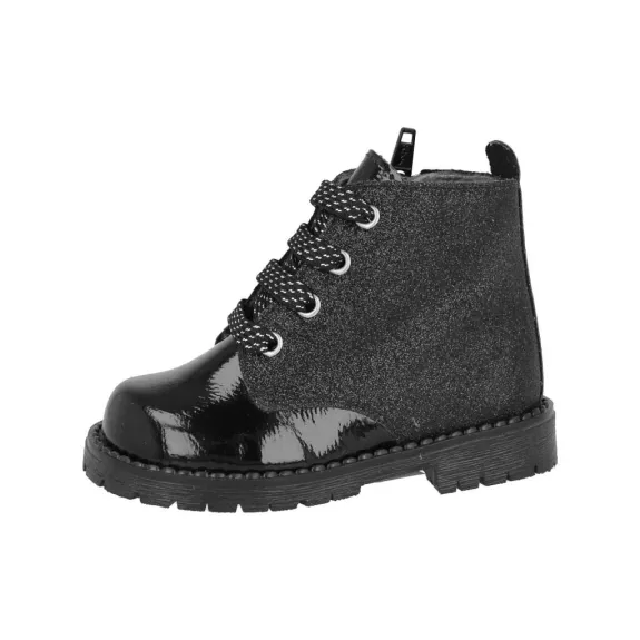 Charol arrugado gliter negro