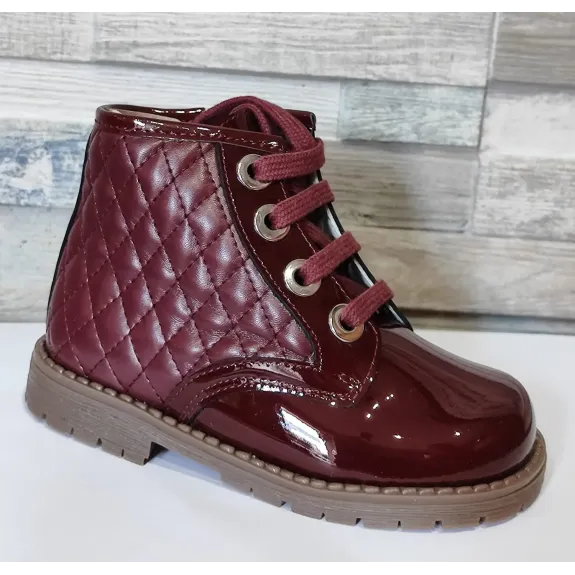 Charol con puffy guinda 2